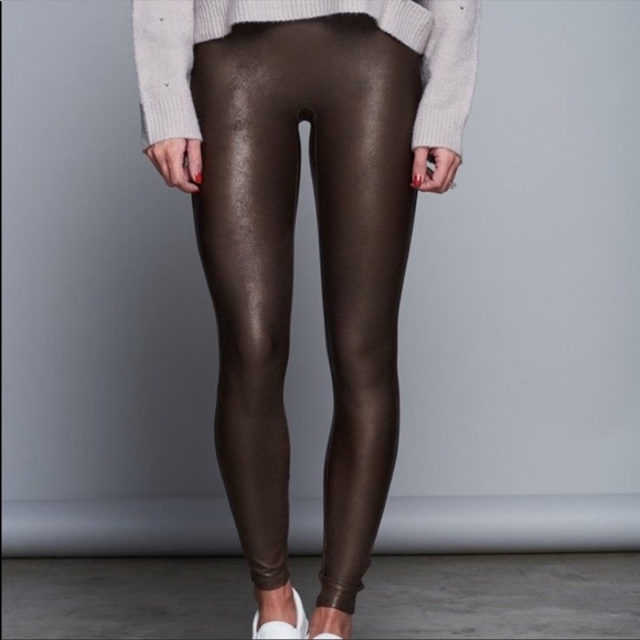 Spanx faux leather leggings bronze Clearance